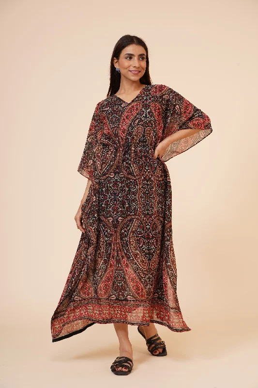 Women's Casual Printed Kaftan With Adjustable String And Inner  - MIRACOLOS by Ruchi