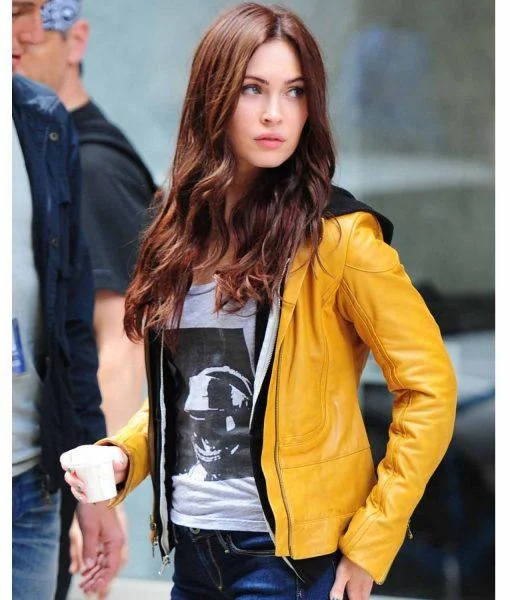 Megan Fox Yellow Leather Jacket