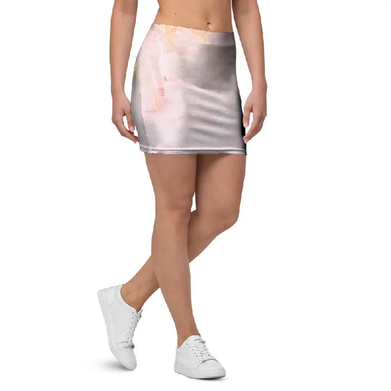 Natural Pink Marble Mini Skirt