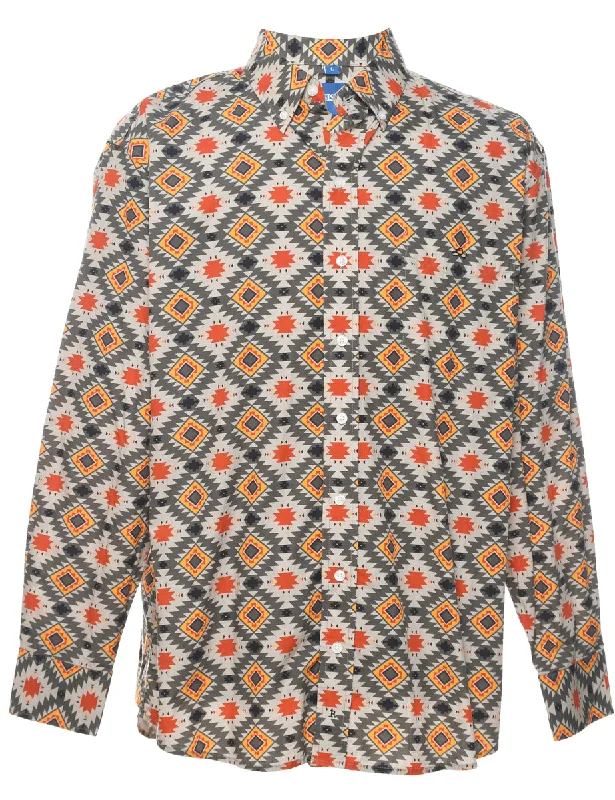 1990s Aztec Pattern Shirt - L